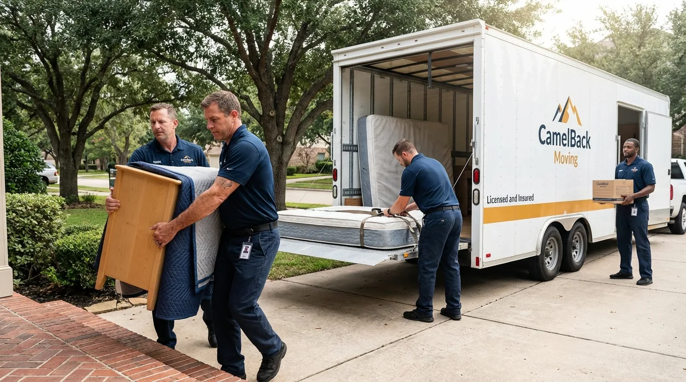 Crew loading residential truck for cross-state move from Abbottstown, PA