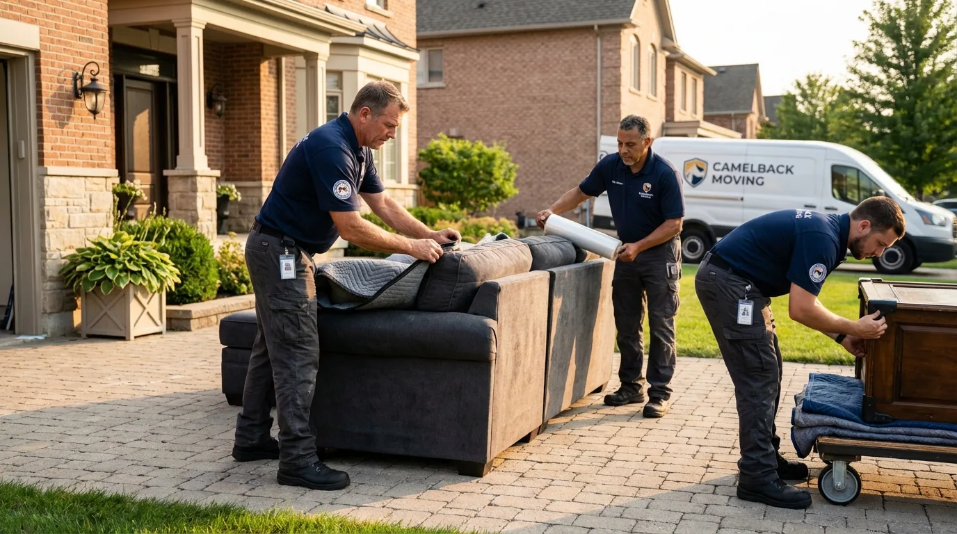 Large estate moving crew wrapping furniture in Abbottstown, PA